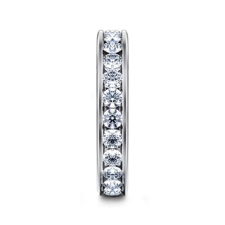 Eternity Band Wedding Ring in 14k White Gold with Round Natural Diamond at Gabriel & Co. - Shot 4