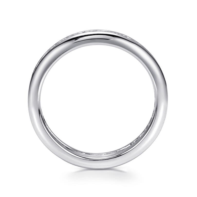 Eternity Band Wedding Ring in 14k White Gold with Round Natural Diamond at Gabriel & Co. - Shot 2