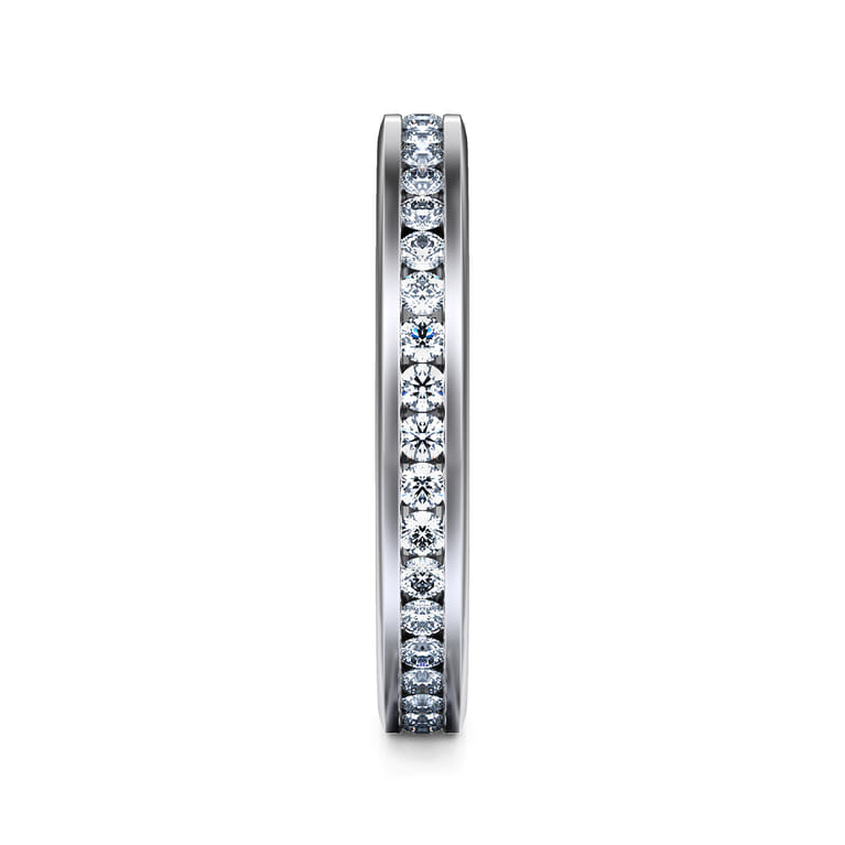 Eternity Band Wedding Ring in 14k White Gold with Round Natural Diamond at Gabriel & Co. - Shot 4