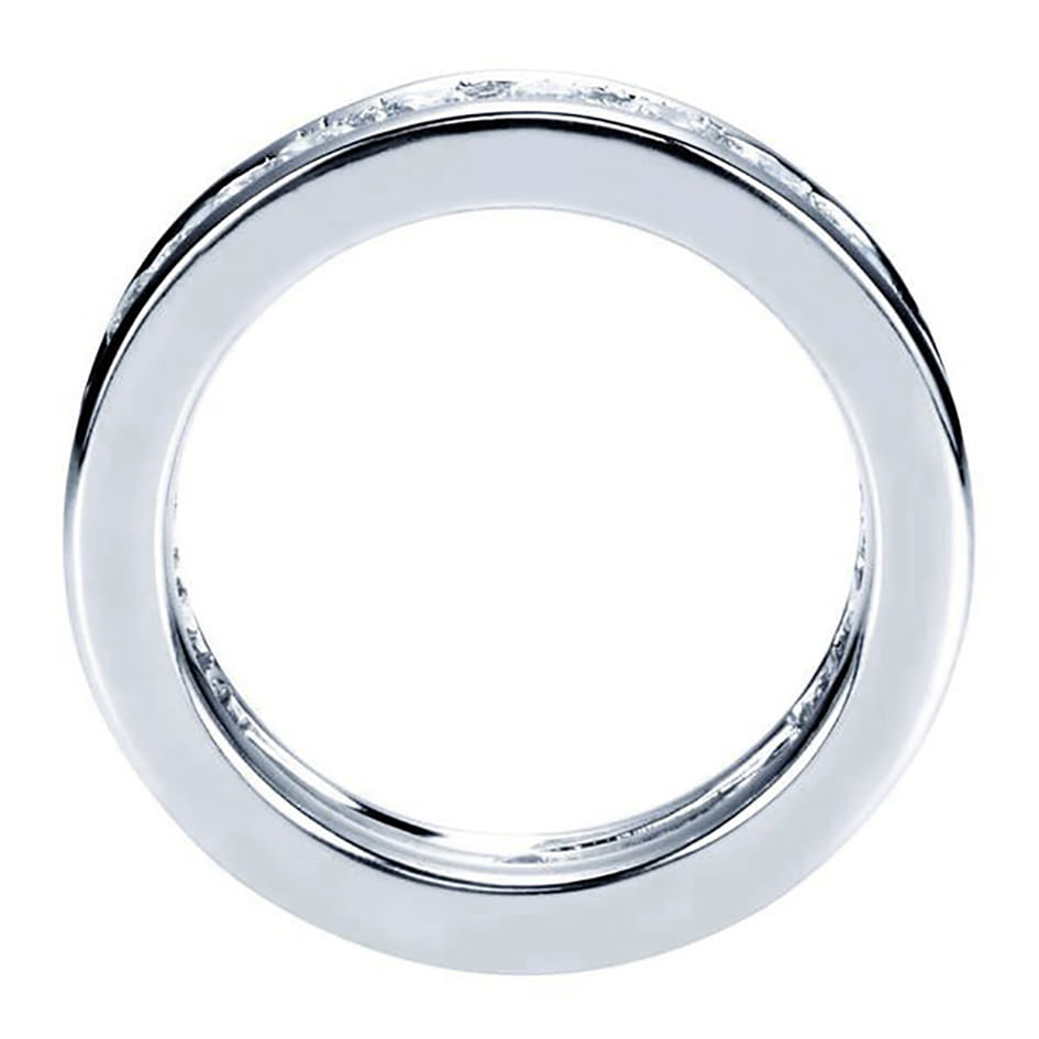 Eternity Band Wedding Ring in 14k White Gold with Round Natural Diamond at Gabriel & Co. - Shot 2