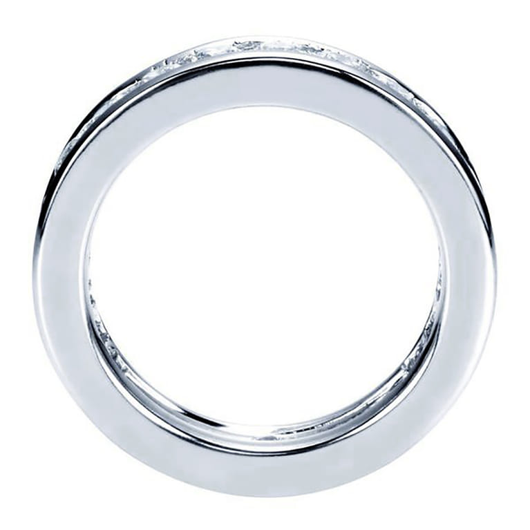 Eternity Band Wedding Ring in 14k White Gold with Round Natural Diamond at Gabriel & Co. - Shot 2