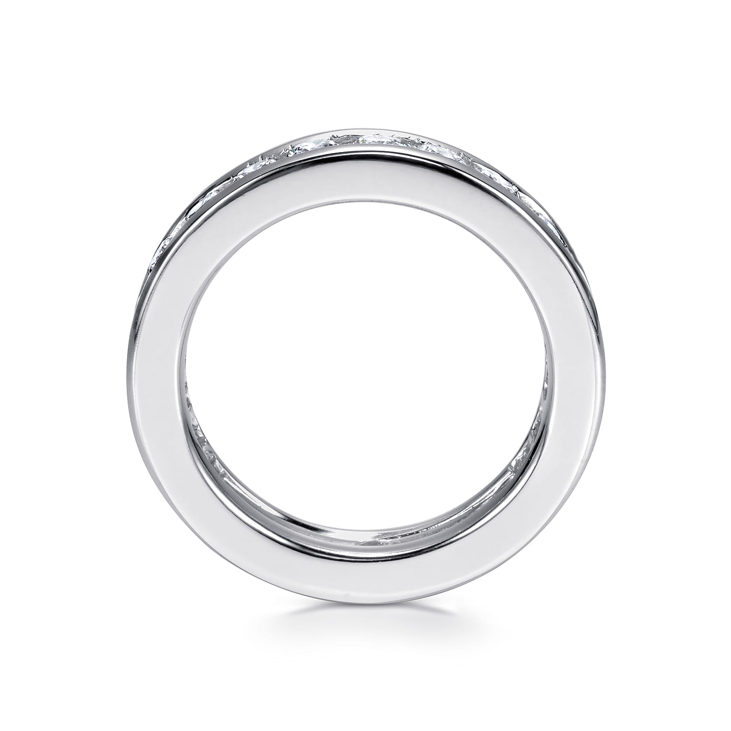 Eternity Band Wedding Ring in 14k White Gold with Round Natural Diamond at Gabriel & Co. - Shot 2