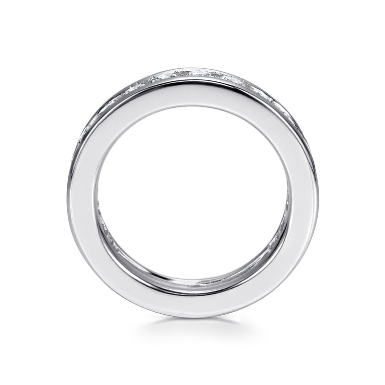 Eternity Band Wedding Ring in 14k White Gold with Round Natural Diamond at Gabriel & Co. - Shot 2