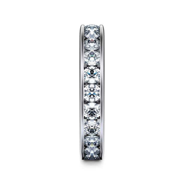 Eternity Band Wedding Ring in 14k White Gold with Round Natural Diamond at Gabriel & Co. - Shot 4