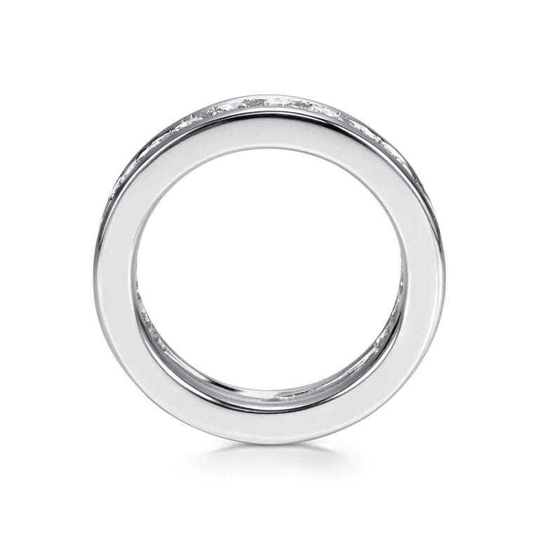 Eternity Band Wedding Ring in 14k White Gold with Round Natural Diamond at Gabriel & Co. - Shot 2