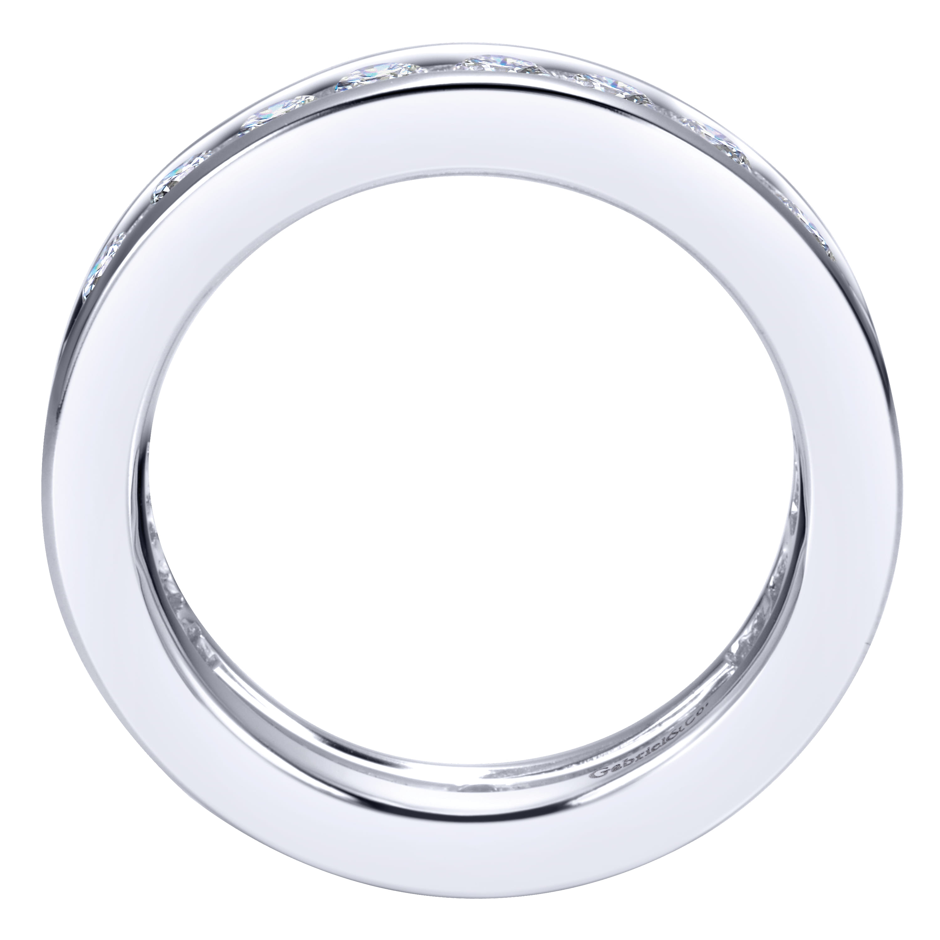 Eternity Band Wedding Ring in 14k White Gold with Round Natural Diamond at Gabriel & Co. - Shot 2