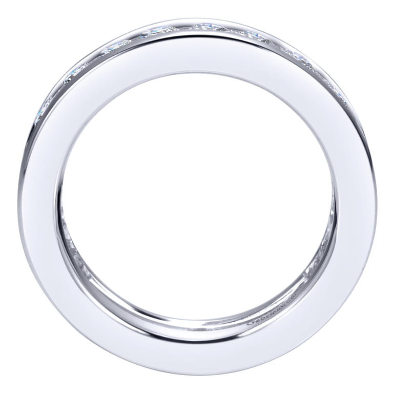 Eternity Band Wedding Ring in 14k White Gold with Round Natural Diamond at Gabriel & Co. - Shot 2
