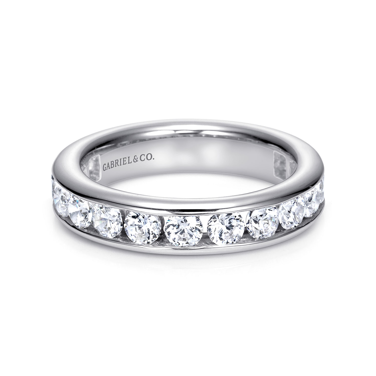 Remie - 14k White Gold 2.00 Carat Round Eternity Band Natural