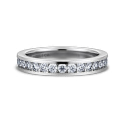 Remie - 14K White Gold Channel Set Diamond Wedding Band