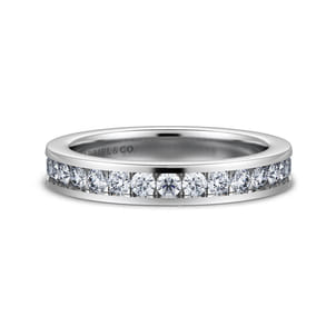Remie - 14K White Gold Channel Set Diamond Wedding Band