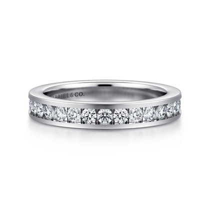 Remie - 14K White Gold Channel Set Diamond Wedding Band