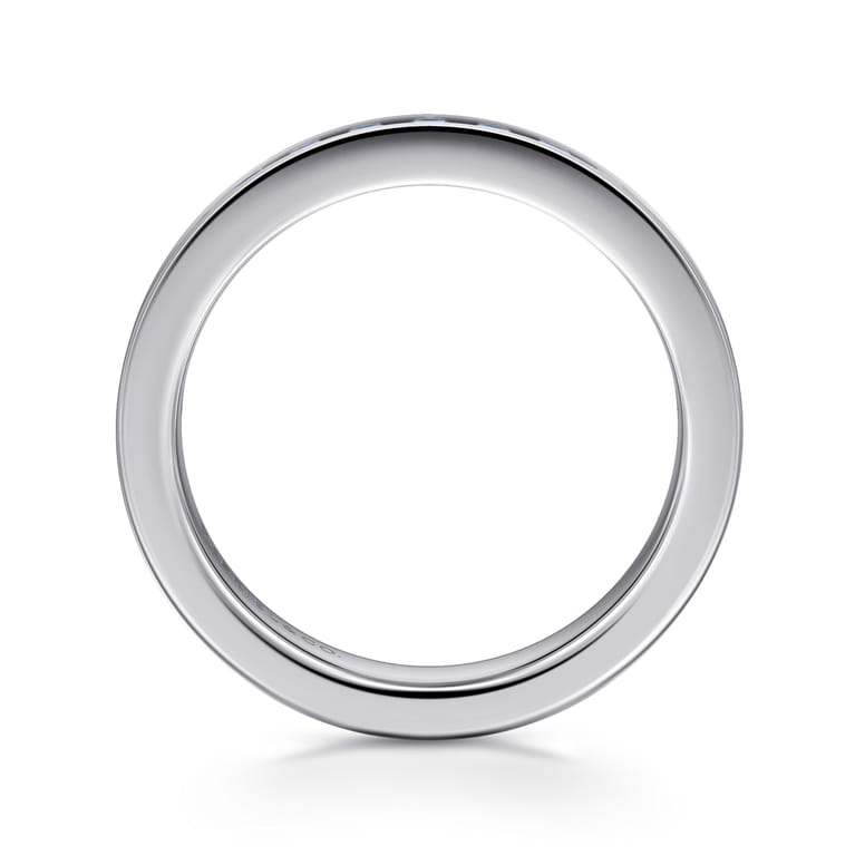 Straight Wedding Ring in 14k White Gold with Round Natural Diamond at Gabriel & Co. - Shot 2