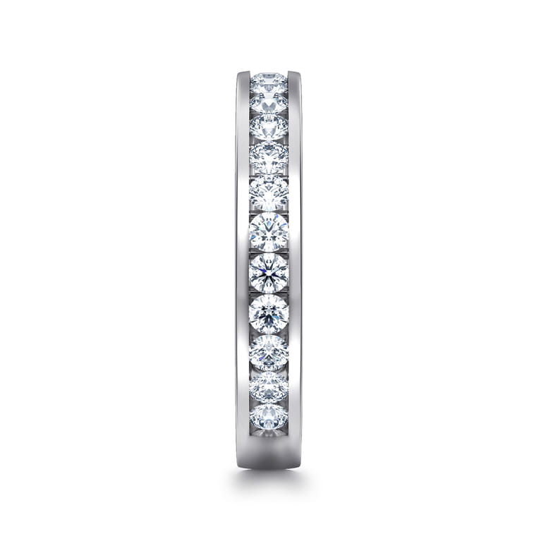 Straight Wedding Ring in 14k White Gold with Round Natural Diamond at Gabriel & Co. - Shot 4