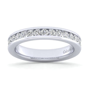Remie - 14K White Gold Channel Set Diamond Wedding Band