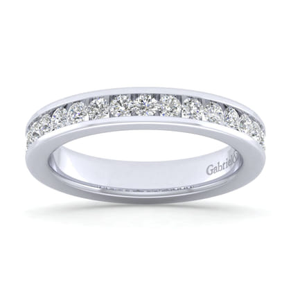 Remie - 14K White Gold Channel Set Diamond Wedding Band