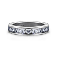 Remie - 14K White Gold Channel Set Diamond Wedding Band