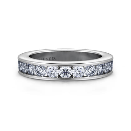 Remie - 14K White Gold Channel Set Diamond Wedding Band