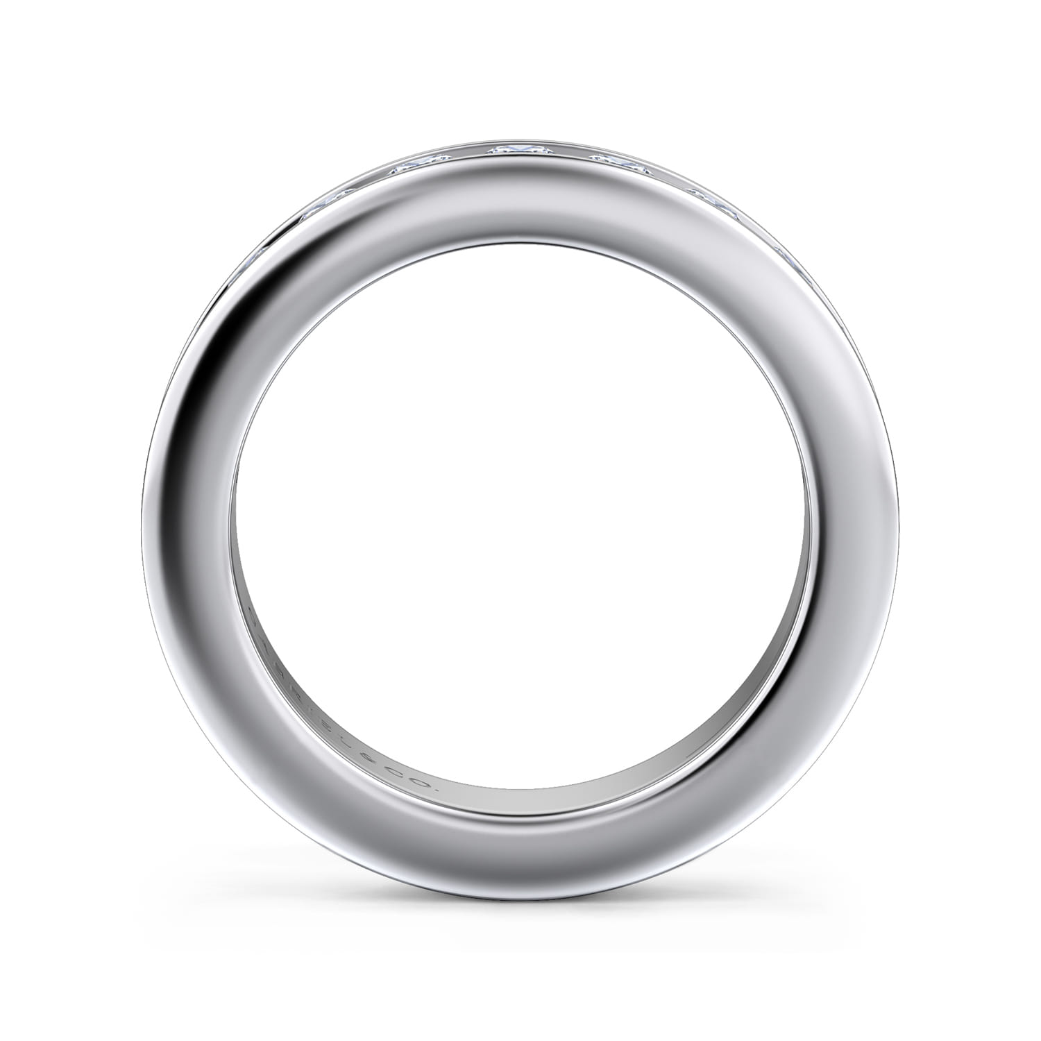 Straight Wedding Ring in 14k White Gold with Round Natural Diamond at Gabriel & Co. - Shot 2