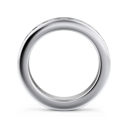 Remie - 14K White Gold Channel Set Diamond Wedding Band