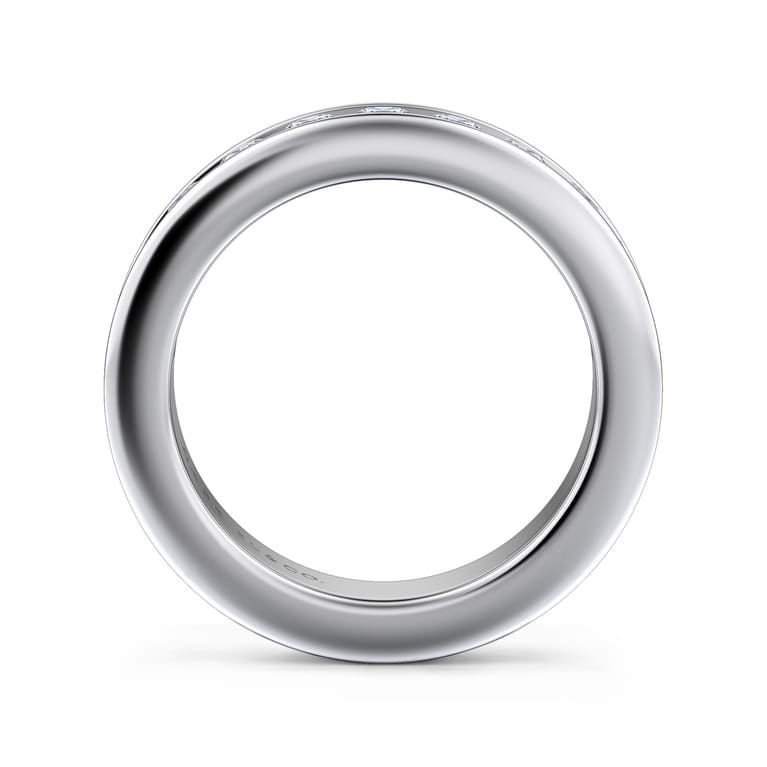 Straight Wedding Ring in 14k White Gold with Round Natural Diamond at Gabriel & Co. - Shot 2