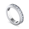 Straight Wedding Ring in 14k White Gold with Round Natural Diamond at Gabriel & Co.