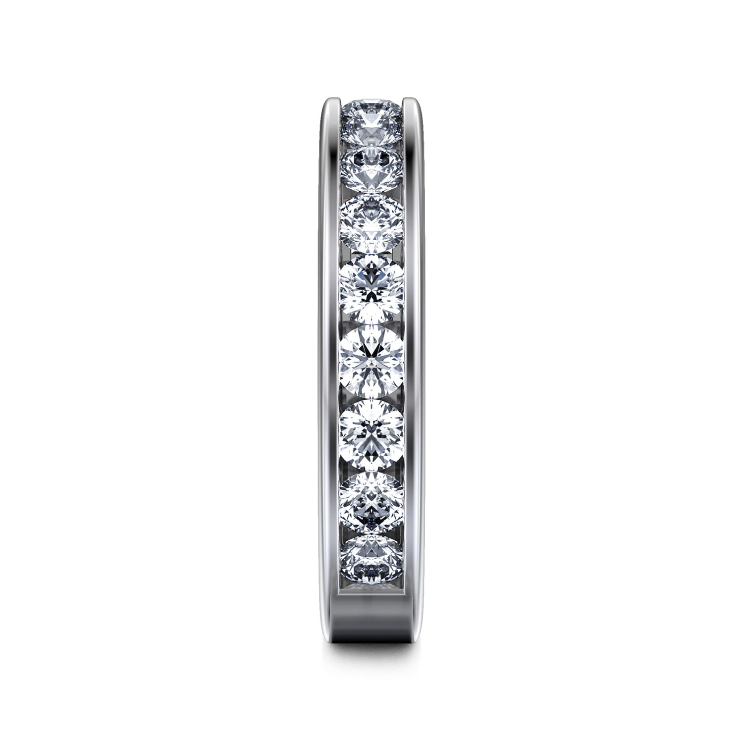 Straight Wedding Ring in 14k White Gold with Round Natural Diamond at Gabriel & Co. - Shot 4