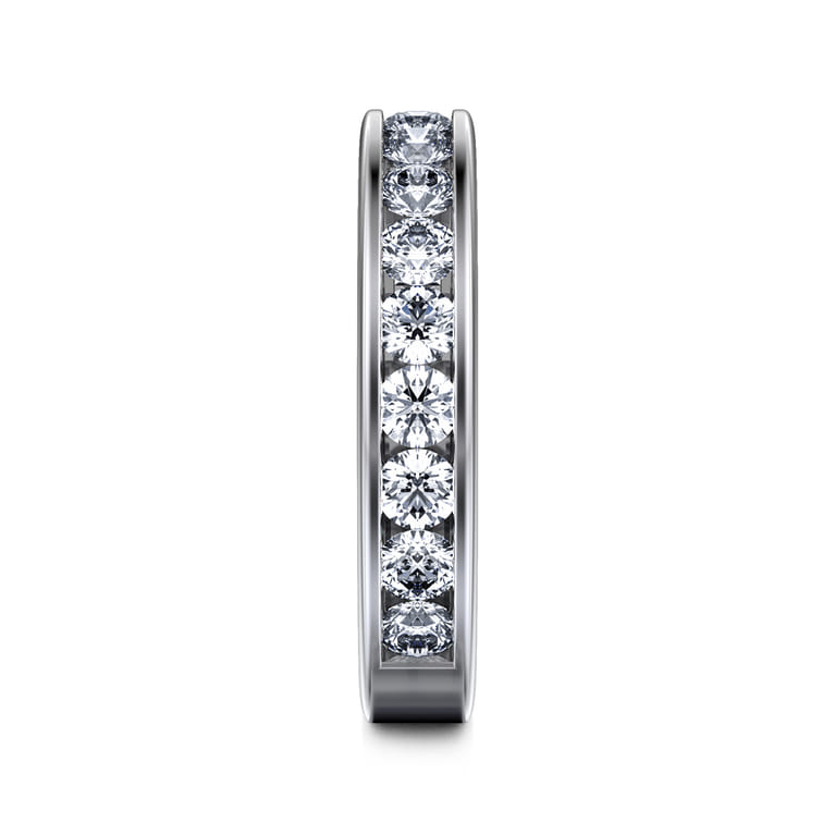 Straight Wedding Ring in 14k White Gold with Round Natural Diamond at Gabriel & Co. - Shot 4
