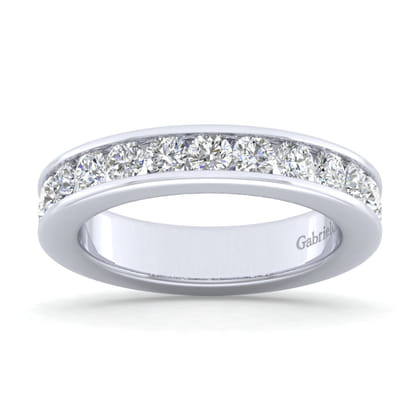 Remie - 14K White Gold Channel Set Diamond Wedding Band