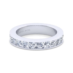 Remie - 14K White Gold Channel Set Diamond Wedding Band