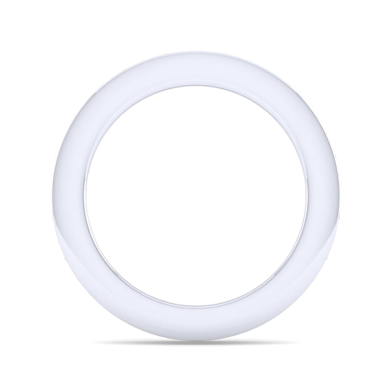 Straight Wedding Ring in 14k White Gold with Round Natural Diamond at Gabriel & Co. - Shot 2