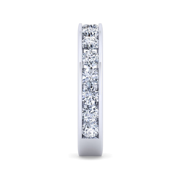 Straight Wedding Ring in 14k White Gold with Round Natural Diamond at Gabriel & Co. - Shot 4