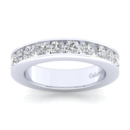 Remie - 14K White Gold Channel Set Diamond Wedding Band