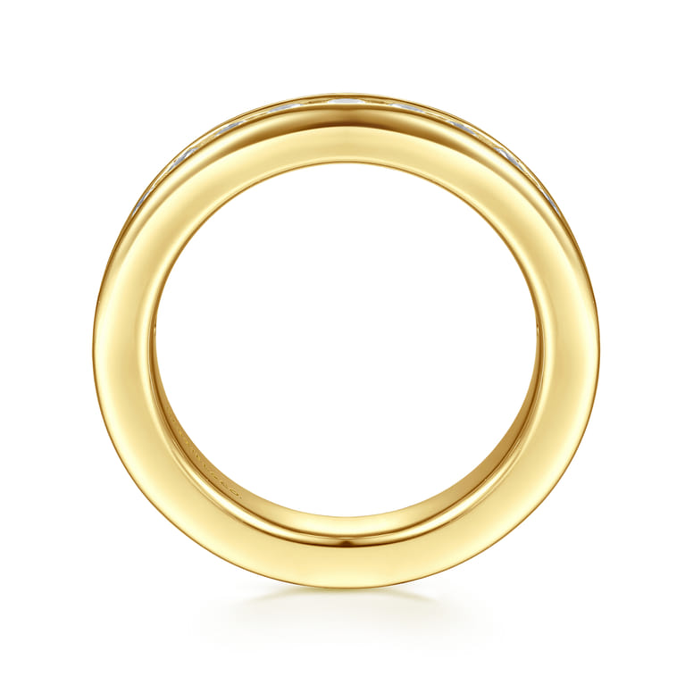 Straight Wedding Ring in 14k Yellow Gold with Round Natural Diamond at Gabriel & Co. - Shot 2