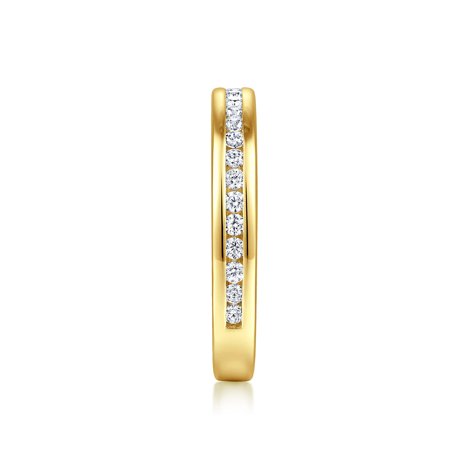Straight Wedding Ring in 14k Yellow Gold with Round Natural Diamond at Gabriel & Co. - Shot 4