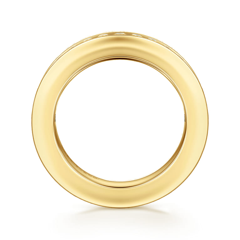 Straight Wedding Ring in 14k Yellow Gold with Round Natural Diamond at Gabriel & Co. - Shot 2