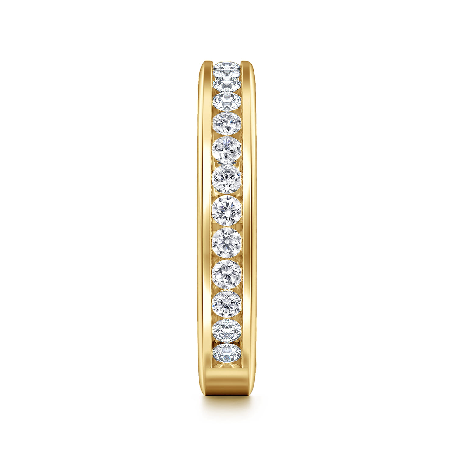 Straight Wedding Ring in 14k Yellow Gold with Round Natural Diamond at Gabriel & Co. - Shot 4