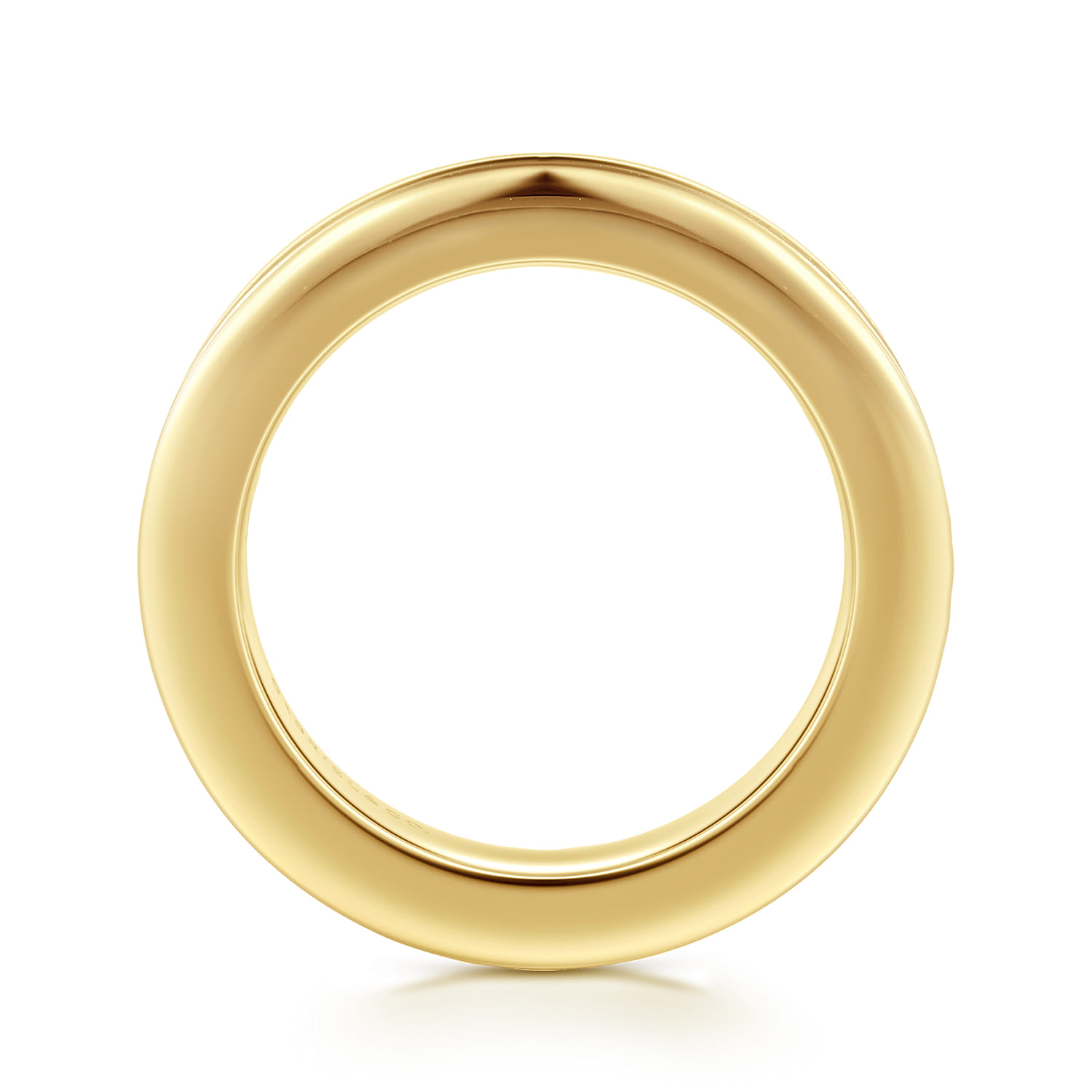 Straight Wedding Ring in 14k Yellow Gold with Round Natural Diamond at Gabriel & Co. - Shot 2