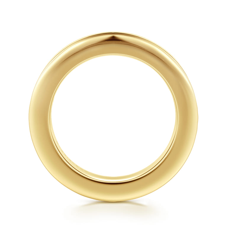 Straight Wedding Ring in 14k Yellow Gold with Round Natural Diamond at Gabriel & Co. - Shot 2