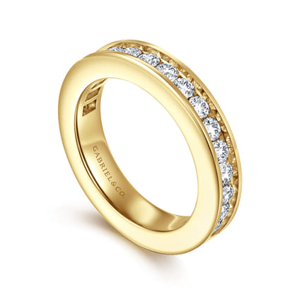 Remie - 14K Yellow Gold Channel Set Diamond Anniversary Band