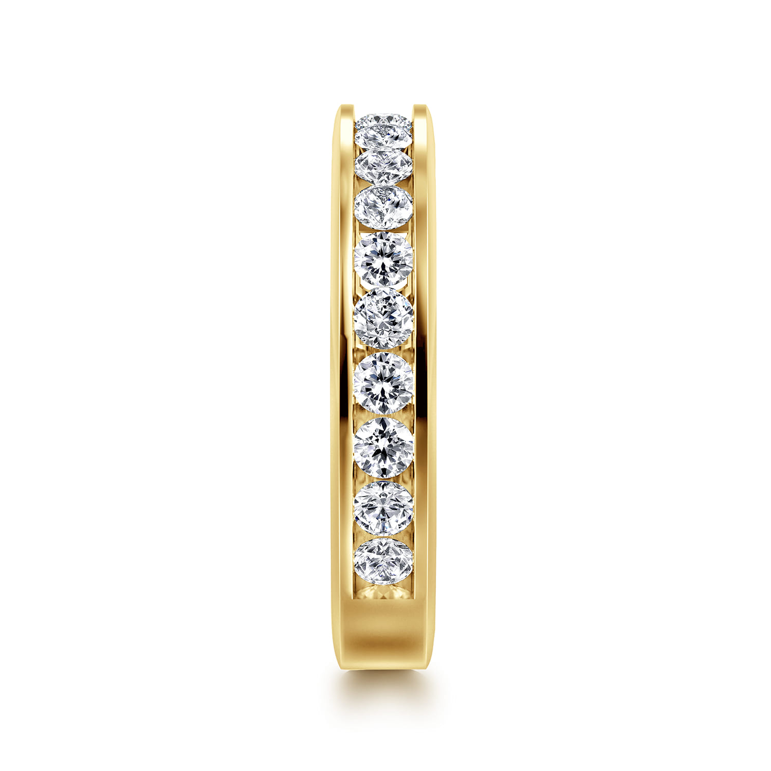 Straight Wedding Ring in 14k Yellow Gold with Round Natural Diamond at Gabriel & Co. - Shot 4