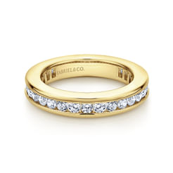 14K Yellow Gold Channel Set Diamond Eternity Band