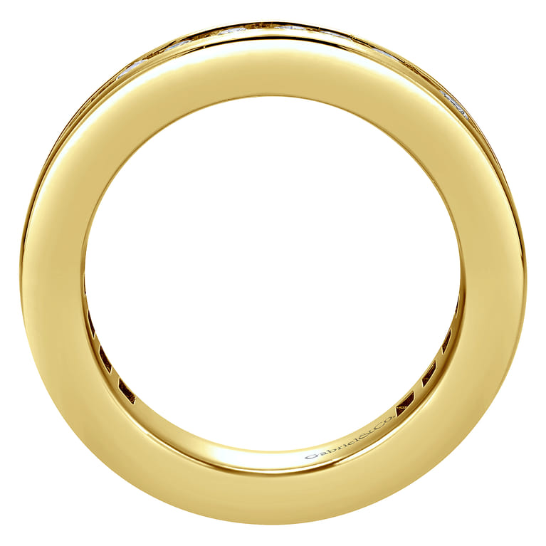 Eternity Band Wedding Ring in 14k Yellow Gold with Round Natural Diamond at Gabriel & Co. - Shot 2