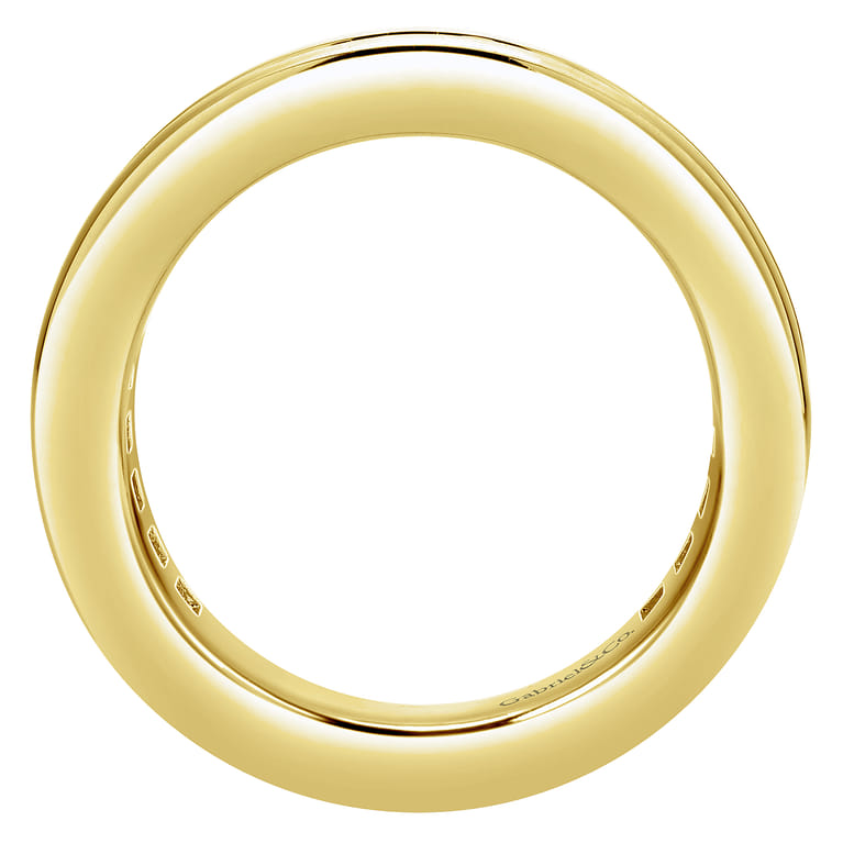 Eternity Band Wedding Ring in 14k Yellow Gold with Round Natural Diamond at Gabriel & Co. - Shot 2