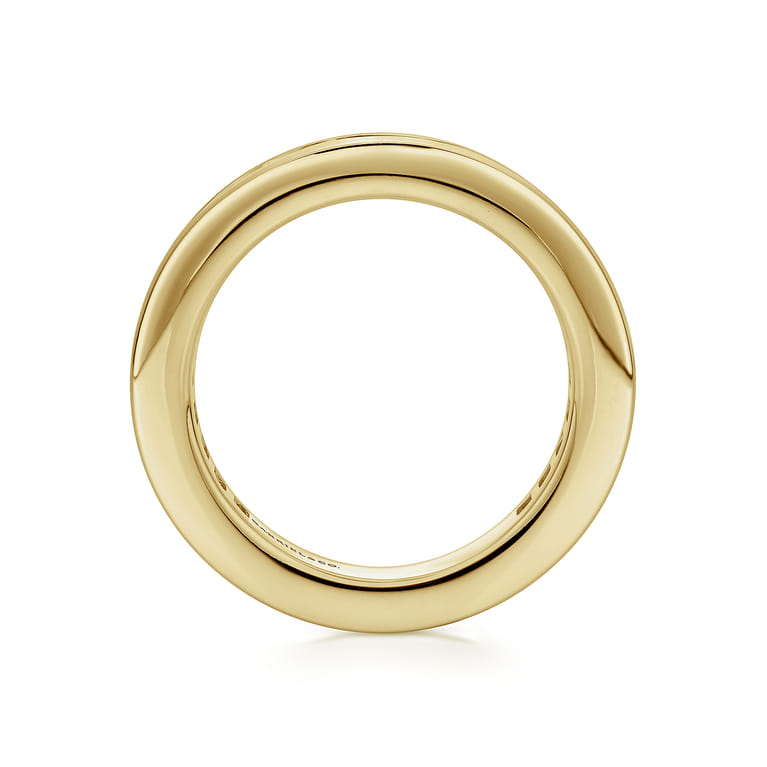 Eternity Band Wedding Ring in 14k Yellow Gold with Round Natural Diamond at Gabriel & Co. - Shot 2