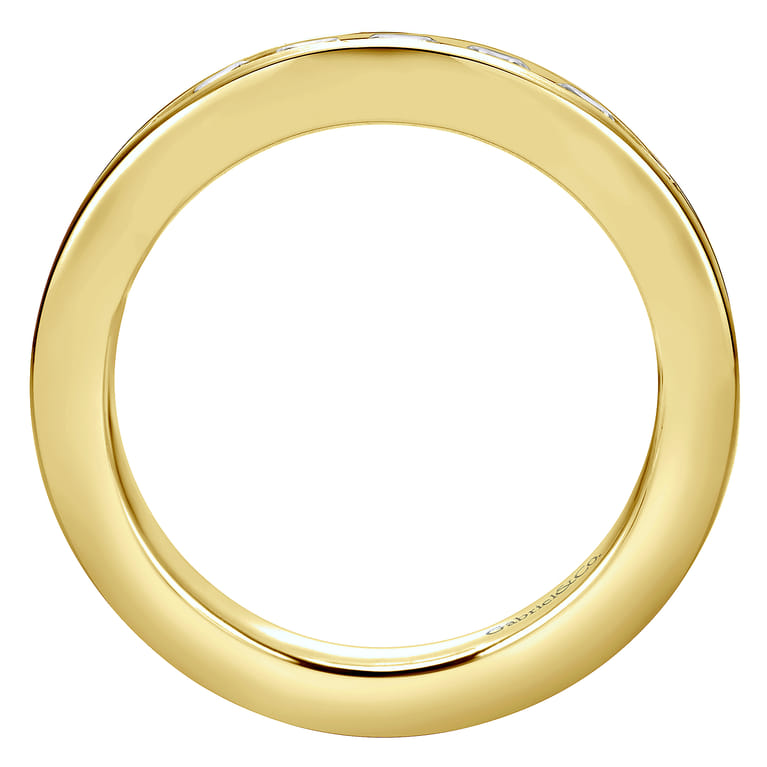 Eternity Band Wedding Ring in 14k Yellow Gold with Round Natural Diamond at Gabriel & Co. - Shot 2