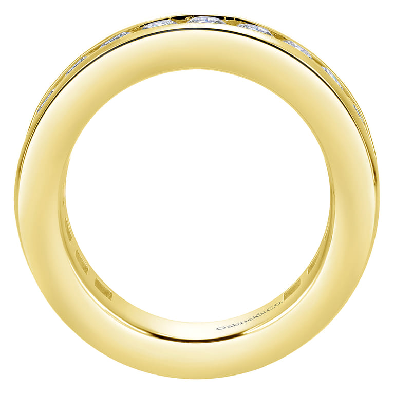 Eternity Band Wedding Ring in 14k Yellow Gold with Round Natural Diamond at Gabriel & Co. - Shot 2