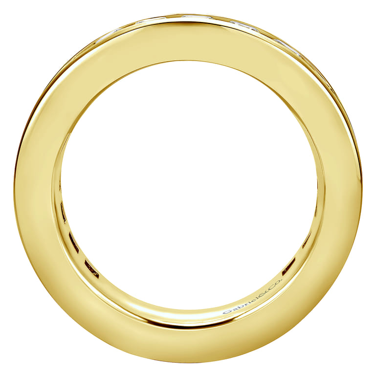 Eternity Band Wedding Ring in 14k Yellow Gold with Round Natural Diamond at Gabriel & Co. - Shot 2