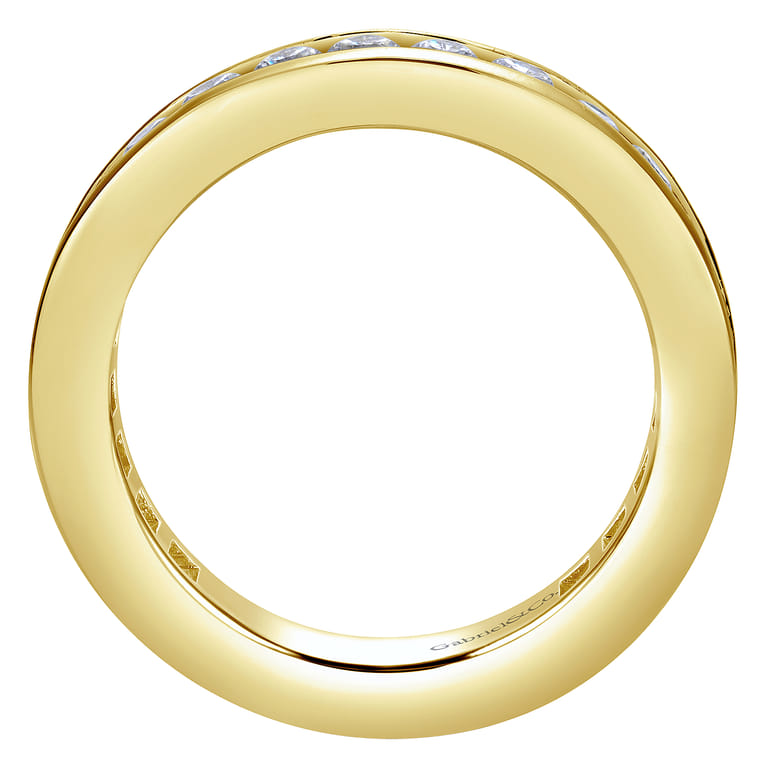 Eternity Band Wedding Ring in 14k Yellow Gold with Round Natural Diamond at Gabriel & Co. - Shot 2