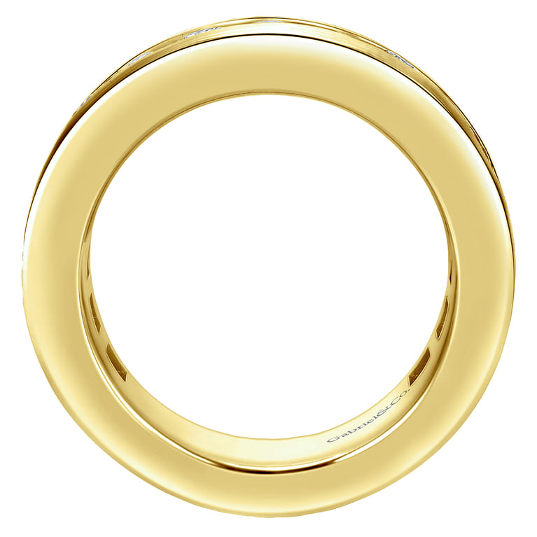 Eternity Band Wedding Ring in 14k Yellow Gold with Round Natural Diamond at Gabriel & Co. - Shot 2