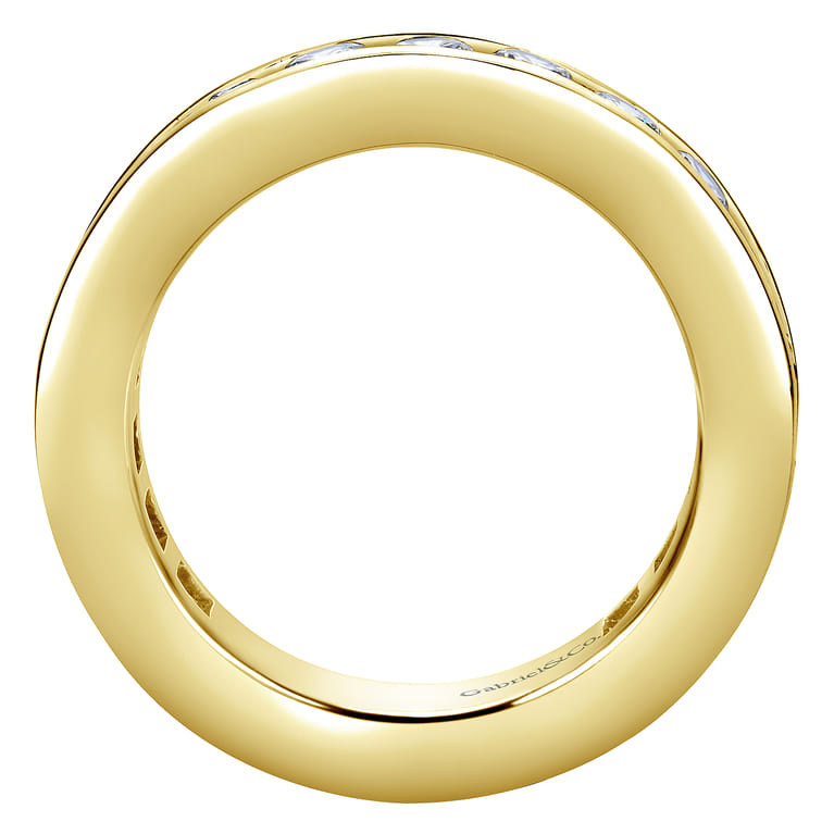 Eternity Band Wedding Ring in 14k Yellow Gold with Round Natural Diamond at Gabriel & Co. - Shot 2